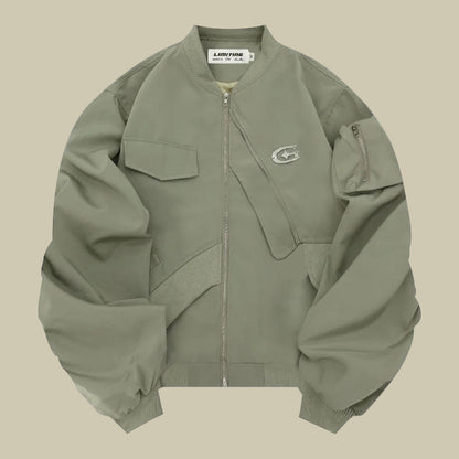 Collective Oversized - Men's Tac Bomber Jacket Black Nylon