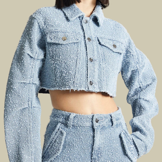 Collective Oversized - Women's Distressed Blue Cotton 2 Piece