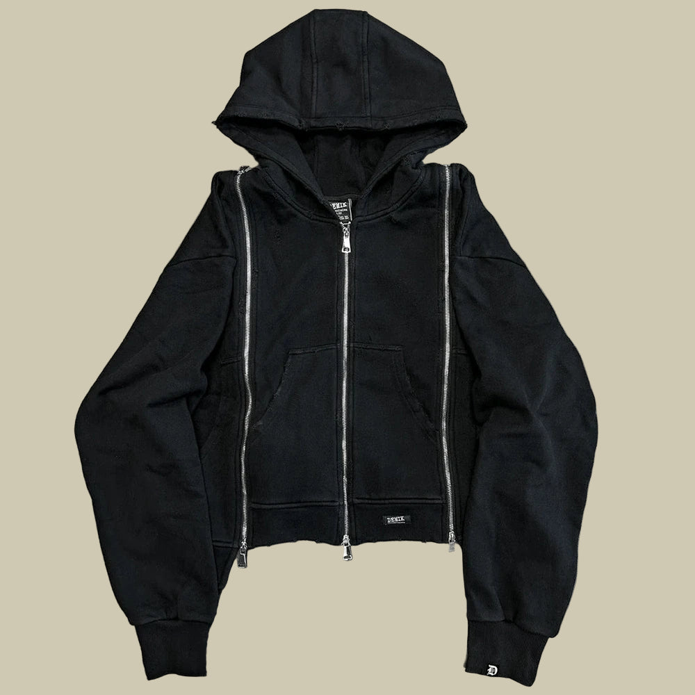 Collective Oversized Women's Zip Set Cozy Cotton Black