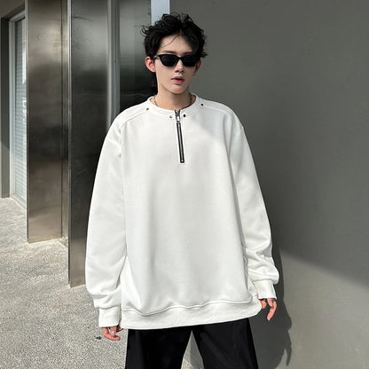 Collective Oversized - Men's Zip Sweatshirt Black Cotton