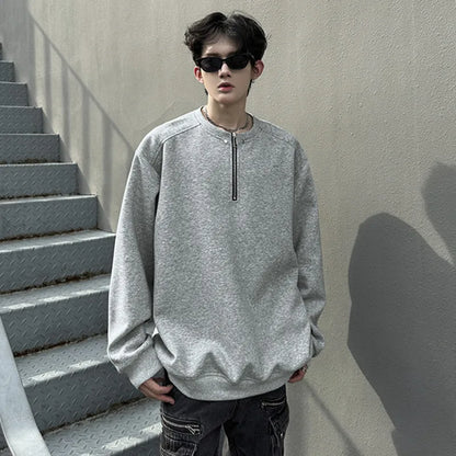 Collective Oversized - Men's Zip Sweatshirt Black Cotton