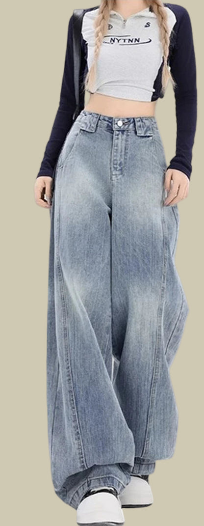 Collective Oversized - Women's Baggy Jeans Denim Indigo