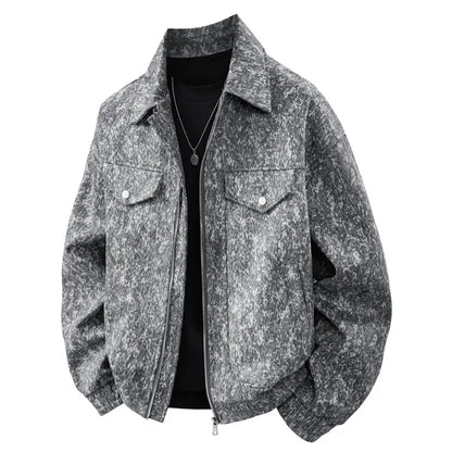 Collective Oversized - Men's Velvet Casual Jacket Black