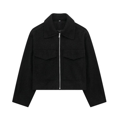 Collective Oversized - Women's Jacket Black Wool Cozy Women