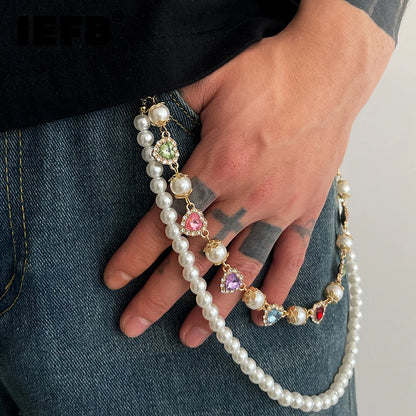 Collective Oversized - Unisex Pants Chain Pearl Bloom