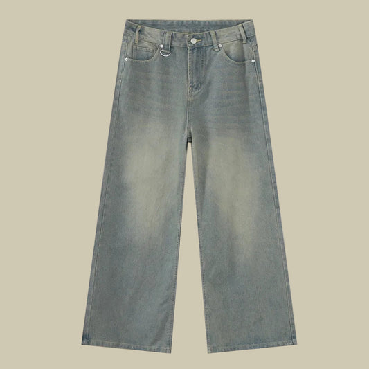 Collective Oversized - Men's Wide Leg Jeans Indigo Denim