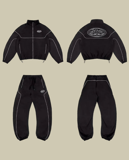 Collective Oversized - Men's Tracksuit Casual Cotton Black