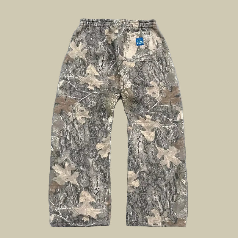 Collective Oversized - Women's Retro Camo Pants Green Cotton