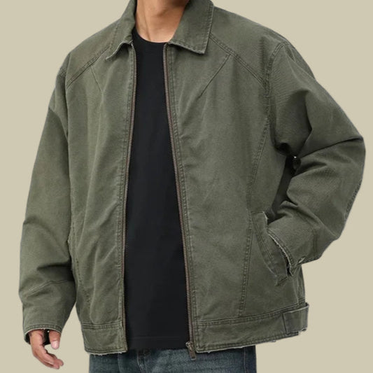 Collective Oversized - Men's Khaki Cotton Cargo Jacket
