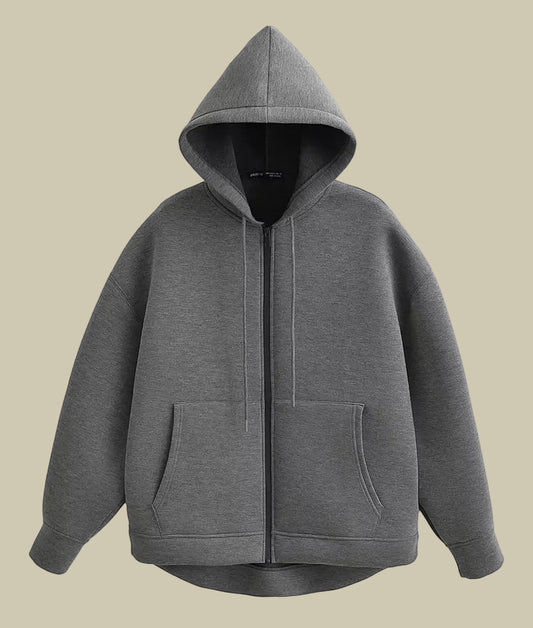 Collective Oversized - Women's Zip Hoodie Cozy Cotton Black