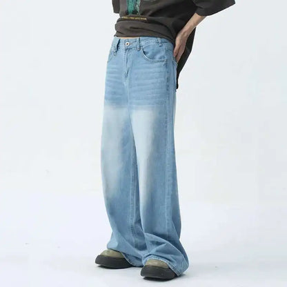 Collective Oversized - Men's Wide Leg Jeans Indigo Denim