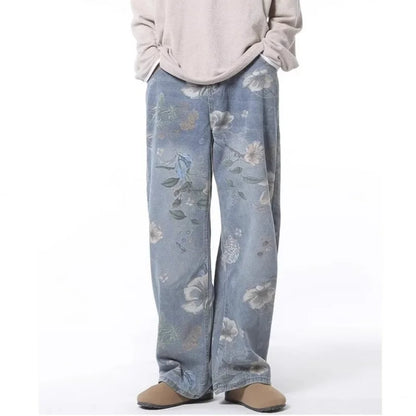 Collective Oversized - Men's Korean Tie-Dye Denim Color