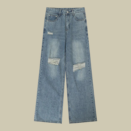 Collective Oversized - Men's Indigo Ripped Denim Jeans