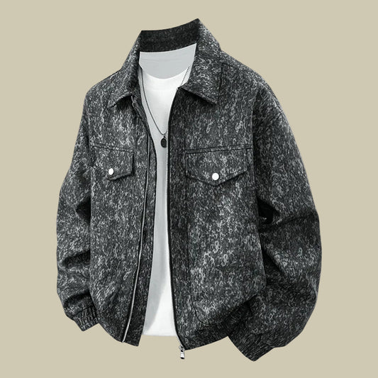 Collective Oversized - Men's Velvet Casual Jacket Black