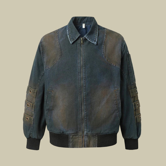 Collective Oversized - Men's Denim Padded Jacket Indigo