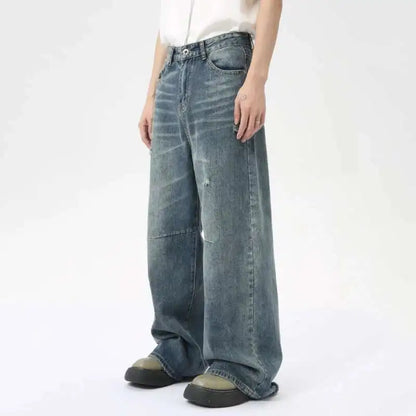 Collective Oversized - Men's Denim Pants Blue Cotton Casual