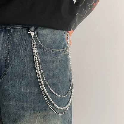 Collective Oversized - Unisex Pants Chain Metal Silver