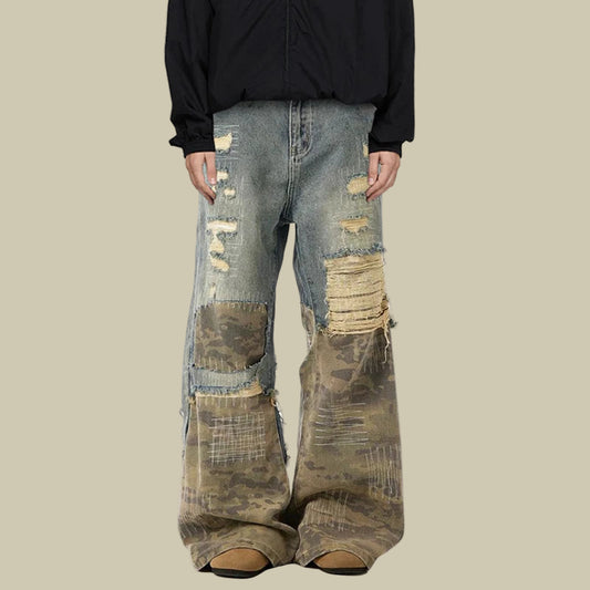 Collective Oversized - Men's Denim Patchwork Camouflage