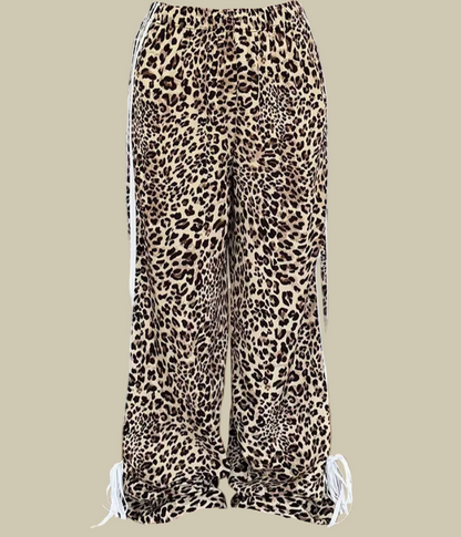 Collective Oversized - Women's Striped Pants Loose Cotton
