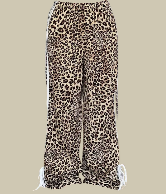 Collective Oversized - Women's Striped Pants Loose Cotton