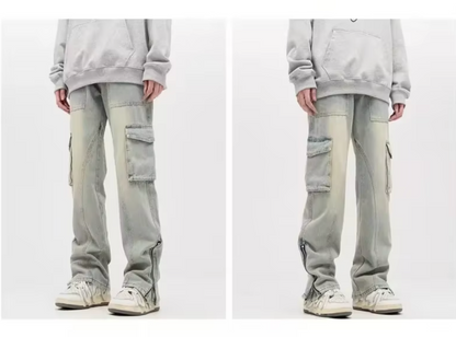Collective Oversized - Men's Cargo Pants Urban Cotton Black