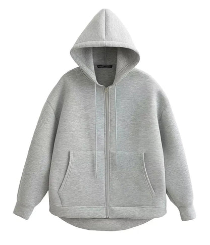 Collective Oversized - Women's Zip Hoodie Cozy Cotton Black