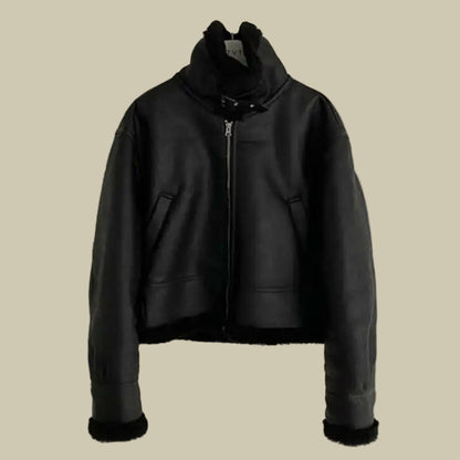 Collective Oversized - Men's Leather Coat Padded Black