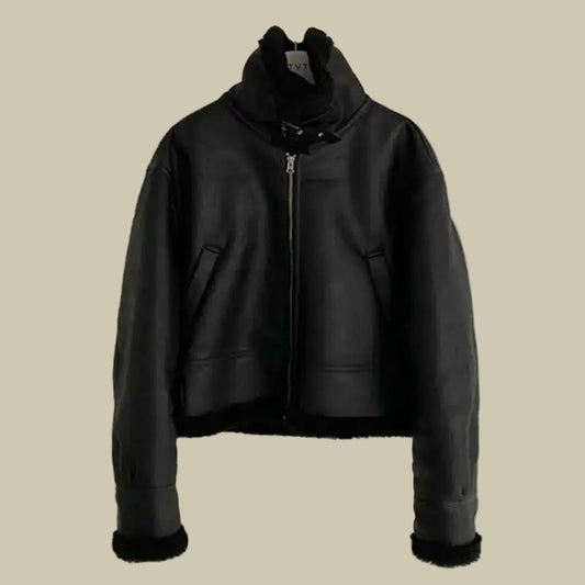 Collective Oversized - Men's Leather Coat Padded Black