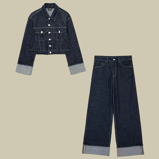 Collective Oversized - Women's Indigo Denim Set Relaxed