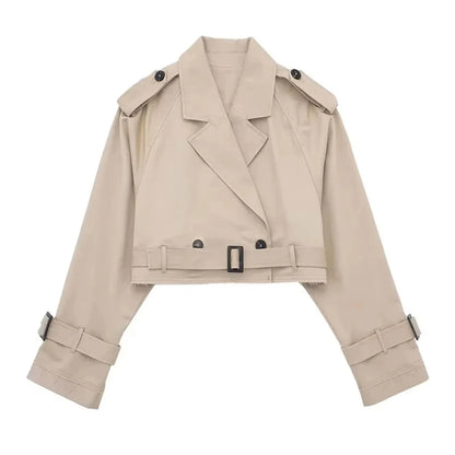 Collective Oversized - Women's Belted Trench Black Cotton